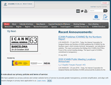 Tablet Screenshot of meetings.icann.org