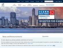 Tablet Screenshot of icann.org